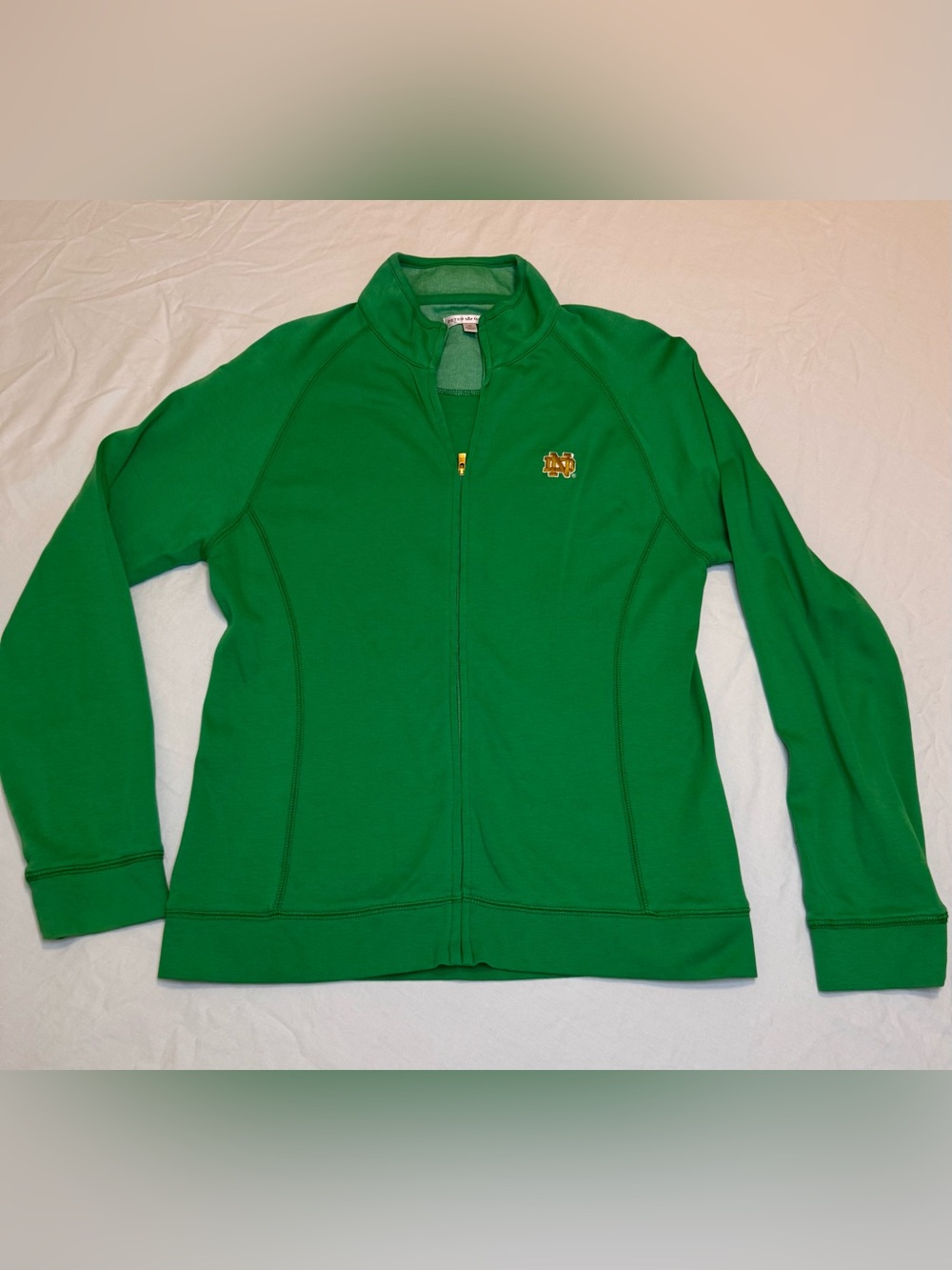 Peter Millar Women's Notre Dame Green Full-Zip Bomber Jacket